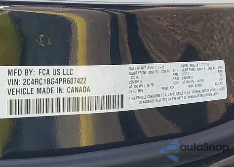 2023 Chrysler Pacifica Touring L from USA, damaged, VIN 2C4RC1BG4PR607422
